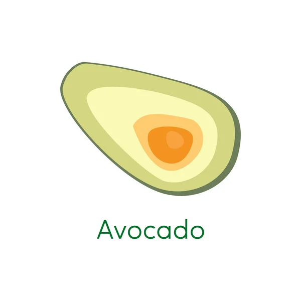 Trozos de aguacate rebanadas aisladas sobre fondo blanco. Alimento verde ecológico vegetal para una dieta saludable. Fruta vegetariana fresca. Ilustración vectorial . — Vector de stock