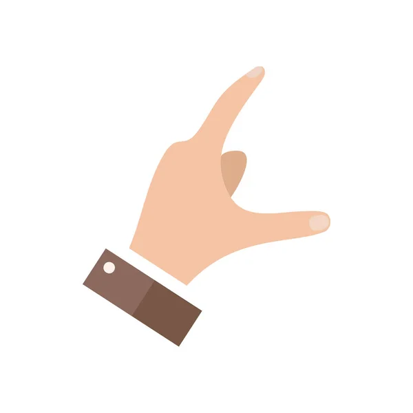 Nyitott üres kézzel mutatja a különböző gesztusokat. Kéz ikon elszigetelt fehér background. Vektoros illusztráció — Stock Vector