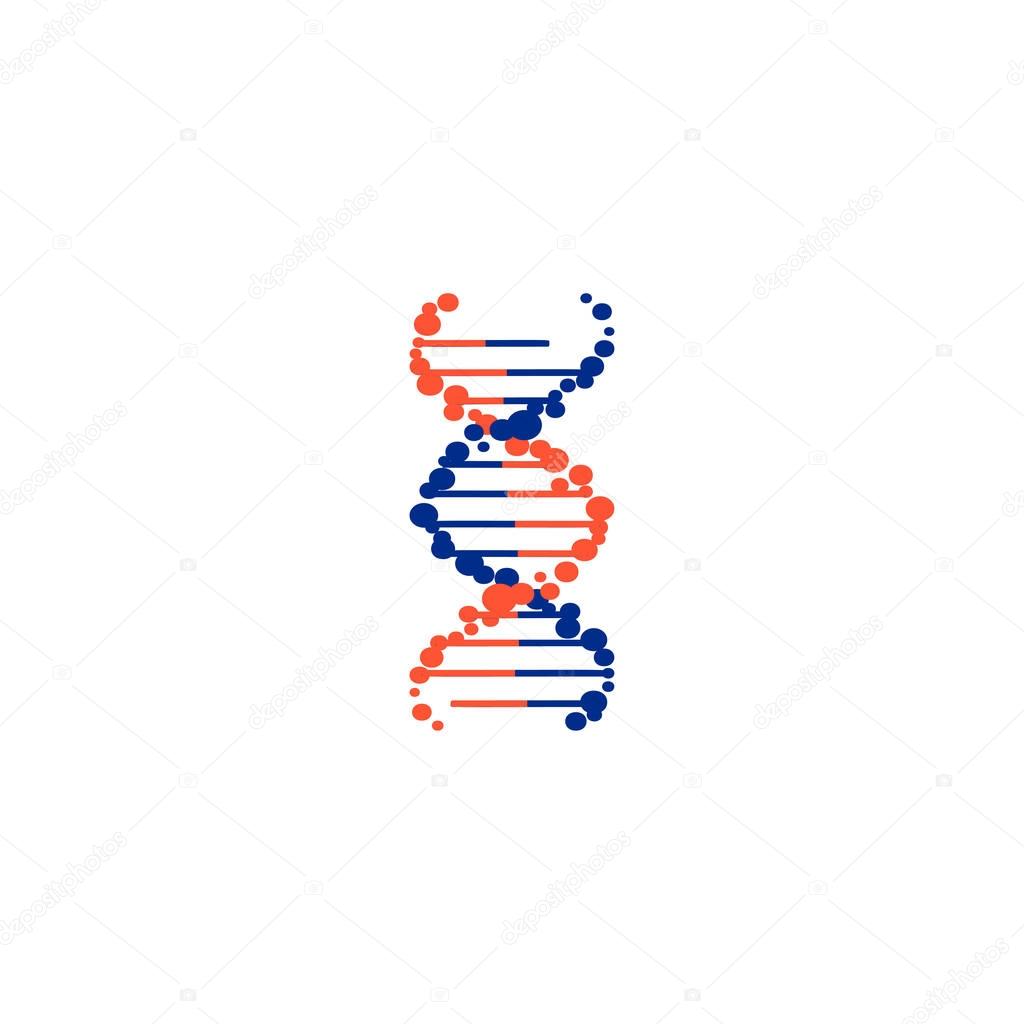 DNA molecule sign, genetic elements and icons collection strand. Vector