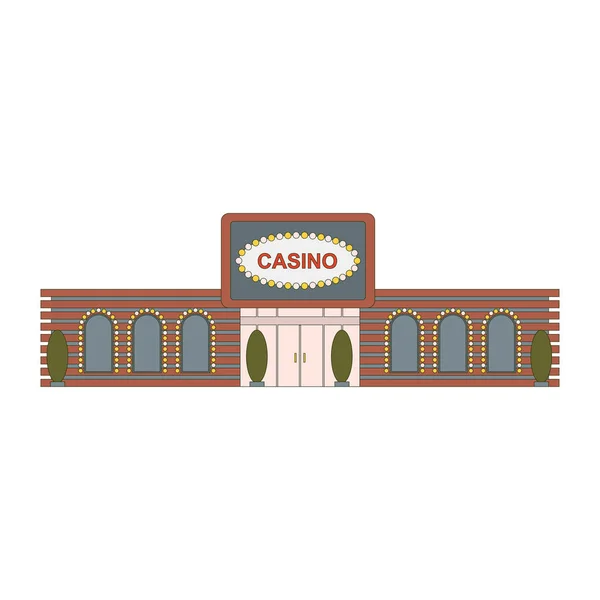 Elemento de construção do casino para o jogo, aplicativo móvel ou web ui design. A fachada da entrada principal do casino do edifício. Ilustração vetorial — Vetor de Stock