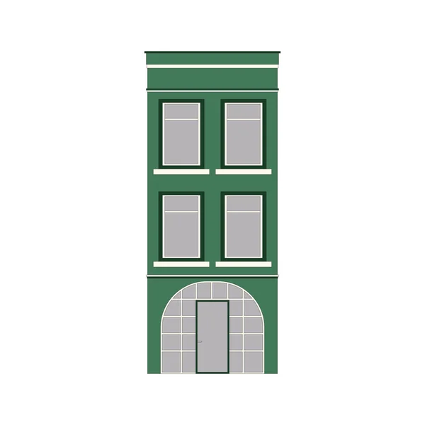 Krásná detailní lineární panoráma kolekce s měšťanských domů. Malé město ulice s fasádami viktoriánské budově. Šablona pro návrh webu, grafika, hry a pohybu. Vektorové ilustrace — Stockový vektor