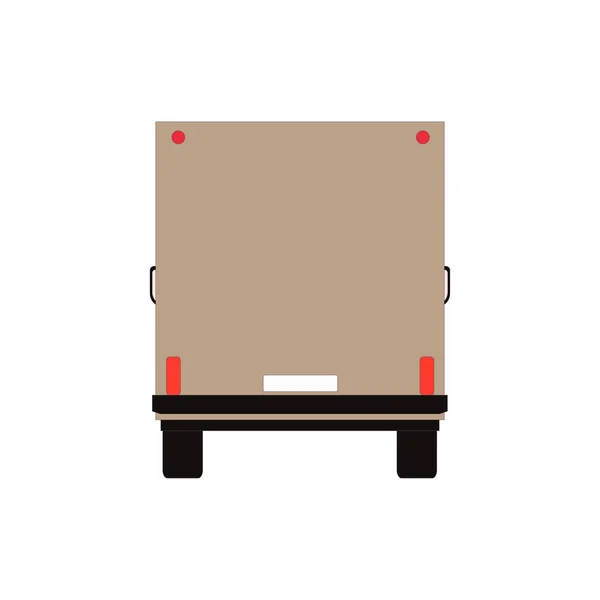 Commercial Delivery Van, Cargo Truck diisolasi dengan warna putih. Ilustrasi vektor - Stok Vektor