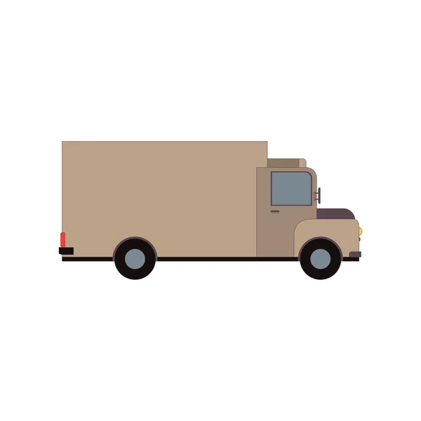 Commerciële levering bestelwagen, vrachtwagen van de vracht geïsoleerd op wit. Vectorillustratie — Stockvector