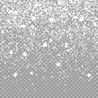 İzole Noel yağan kar şeffaf arka plan üzerinde yerleşimi. Kar taneleri fırtına katmanı. Kar desen tasarımı için. Kar yağışı zemin dokusu. Vektör kar illüstrasyon eps10