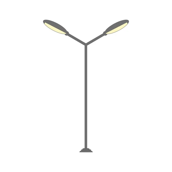 Silueta de luz de calle. Icono de símbolo de lámpara de carretera plana. Ilustración vectorial — Vector de stock