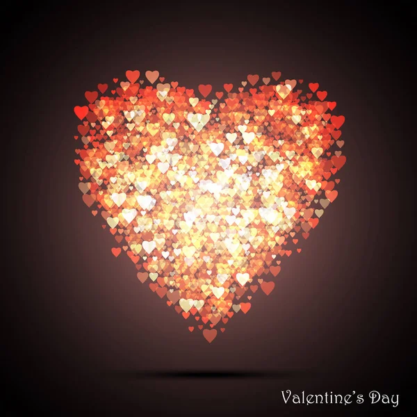 Valentines bokeh hearts. Muchos de los corazones transparentes en forma de corazón grande. Libro de recortes de tarjetas de diseño. Ilustración vectorial — Vector de stock