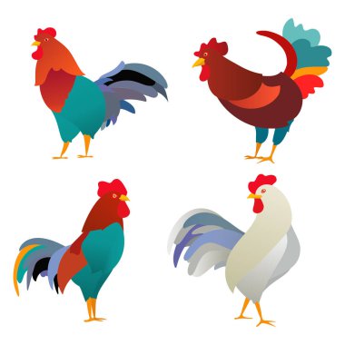 Grafik illustrationof horoz, Çin takvimine Tarih 2017 sembolüdür. Siluet kırmızı horoz, çiçek desenleri ile dekore edilmiştir. Yeni yıl tasarım için öğe. Kırmızı horoz 2017 yılı görüntüsünü.