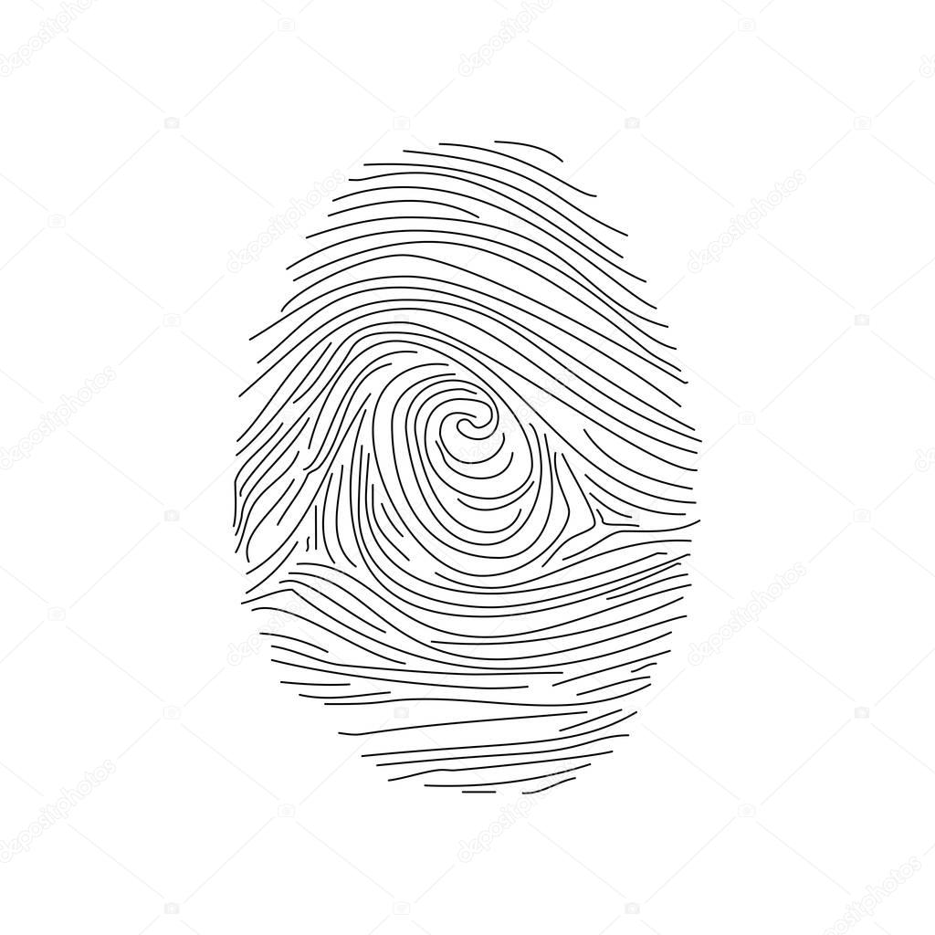 Set of fingerprints icons, id security identity illustration