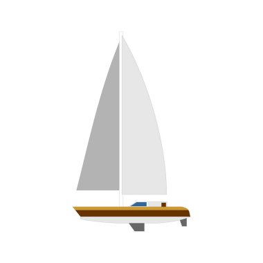 Beyaz arka plan üzerinde izole deniz motor yat. Vektör çizim