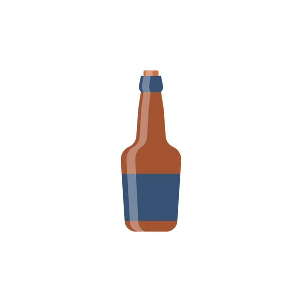 Bottle glass whiskey flat design. Vector illustration — Stock Vector