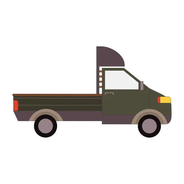 Commerciële levering bestelwagen, vrachtwagen van de vracht geïsoleerd op wit. Vectorillustratie — Stockvector