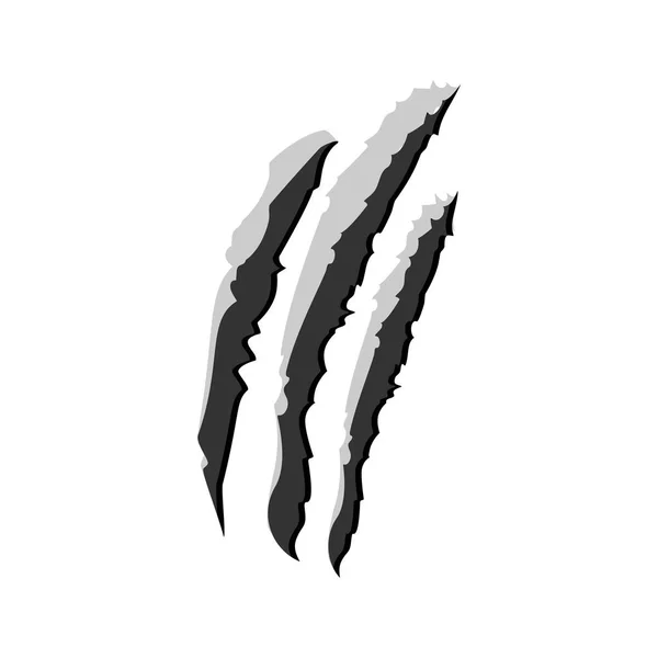 Claw scratchs black silhouette. Vector werewolf symbol — Stock Vector