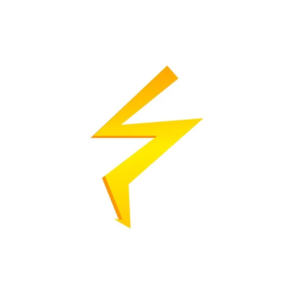 Iluminación trueno tornillo flash icono amarillo conjunto en estilo plano aislado sobre fondo blanco. Ilustración vectorial — Archivo Imágenes Vectoriales