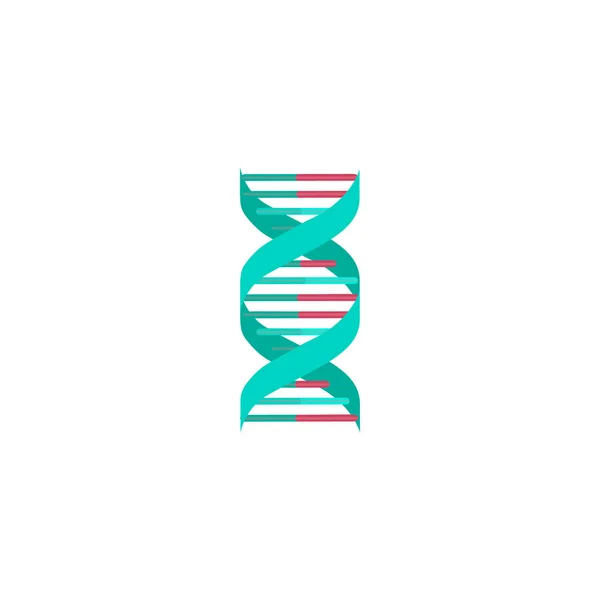 Ícone médico de ADN verde espiral. Ilustração vetorial —  Vetores de Stock