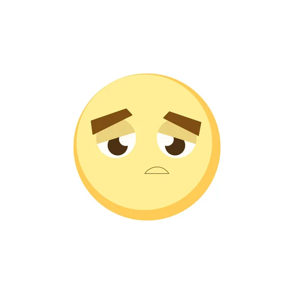 Personaje frustrado estilo plano emoji sonrisa icono. Cara emoticono vectorial — Archivo Imágenes Vectoriales