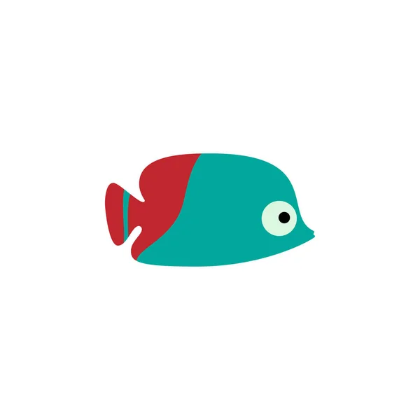 Acuario peces rojos aislados sobre fondo blanco. Dibujos animados peces exóticos mar. Ilustración vectorial — Vector de stock