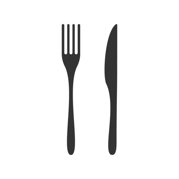 Knife and fork isolated on white background. Vector illustration — 스톡 벡터