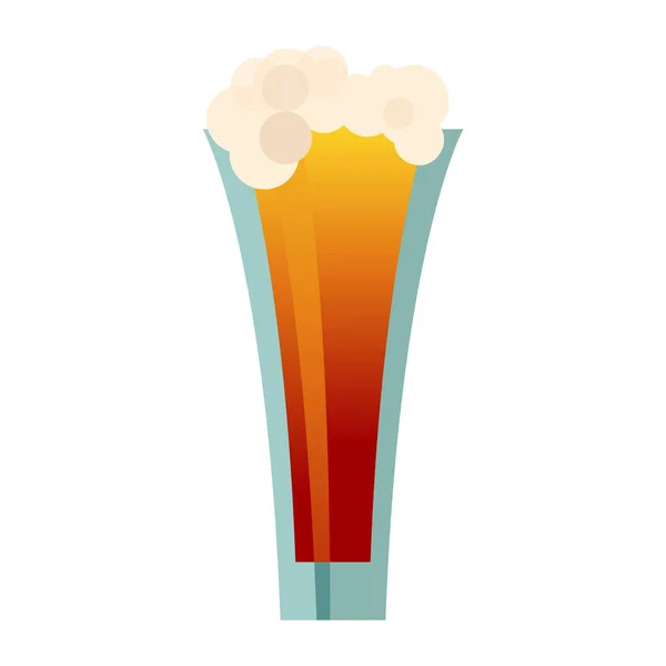 Ikona szkła piwnego na białym tle. Kubek alkoholu Cartoon. Ilustracja wektorowa — Wektor stockowy
