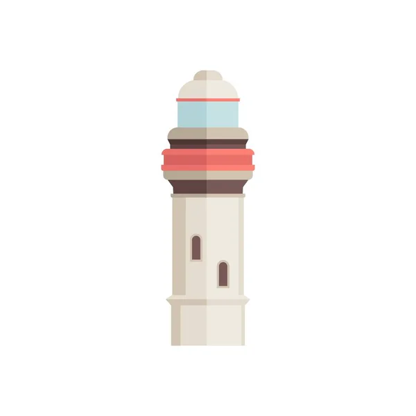 Icono del faro en estilo plano aislado sobre fondo blanco. Ilustración vectorial — Vector de stock