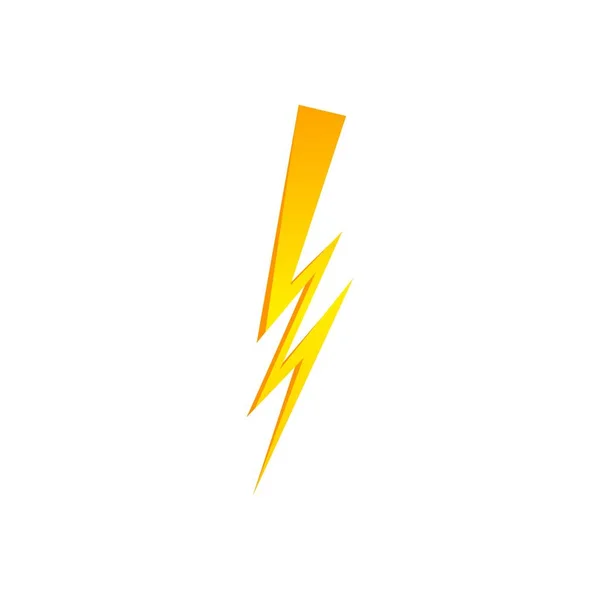 Lighting thunder bolt flash yellow icon set in flat style isolated on white background. Vector illustration — Stock Vector