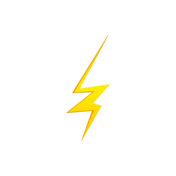 Lighting thunder bolt flash yellow icon set in flat style isolated on white background. Vector illustration — Stock Vector