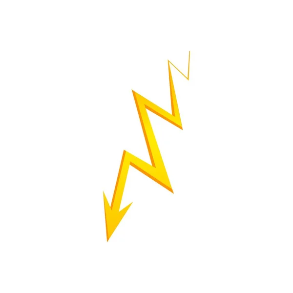 Lighting thunder bolt flash yellow icon set in flat style isolated on white background. Vector illustration — Stock Vector