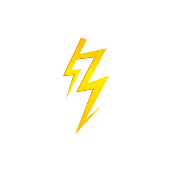 Iluminación trueno tornillo flash icono amarillo conjunto en estilo plano aislado sobre fondo blanco. Ilustración vectorial — Archivo Imágenes Vectoriales