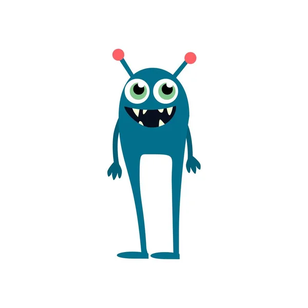 만화 플랫 몬스터 아이콘입니다. 다채로운 아이 장난감 귀여운 괴물입니다. 벡터 — 스톡 벡터