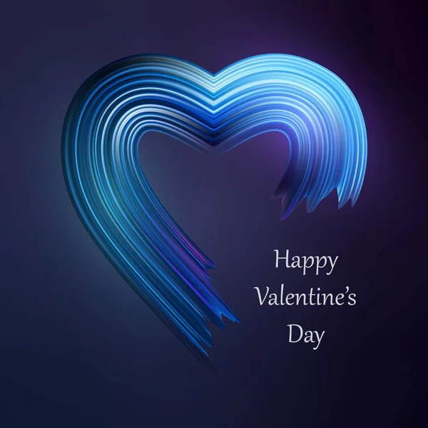 Happy Valentines heart liquid brush shape. Color valentine paint flow. Vector graphic illustration — Stock Vector