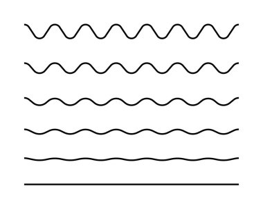 Zigzag seamless wave lines set. Wavy wiggly black horizontal line with edge. Frame underlines stroke. Vector illustration isolated on white