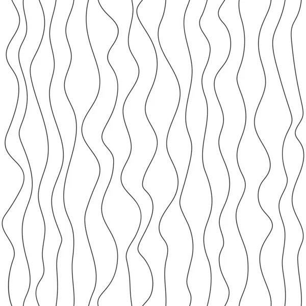 Seamless wave lines pattern. Wavy wiggly black vertical zigzag line with edge. Frame underlines stroke set. Vector illustration isolated on white — Stok Vektör