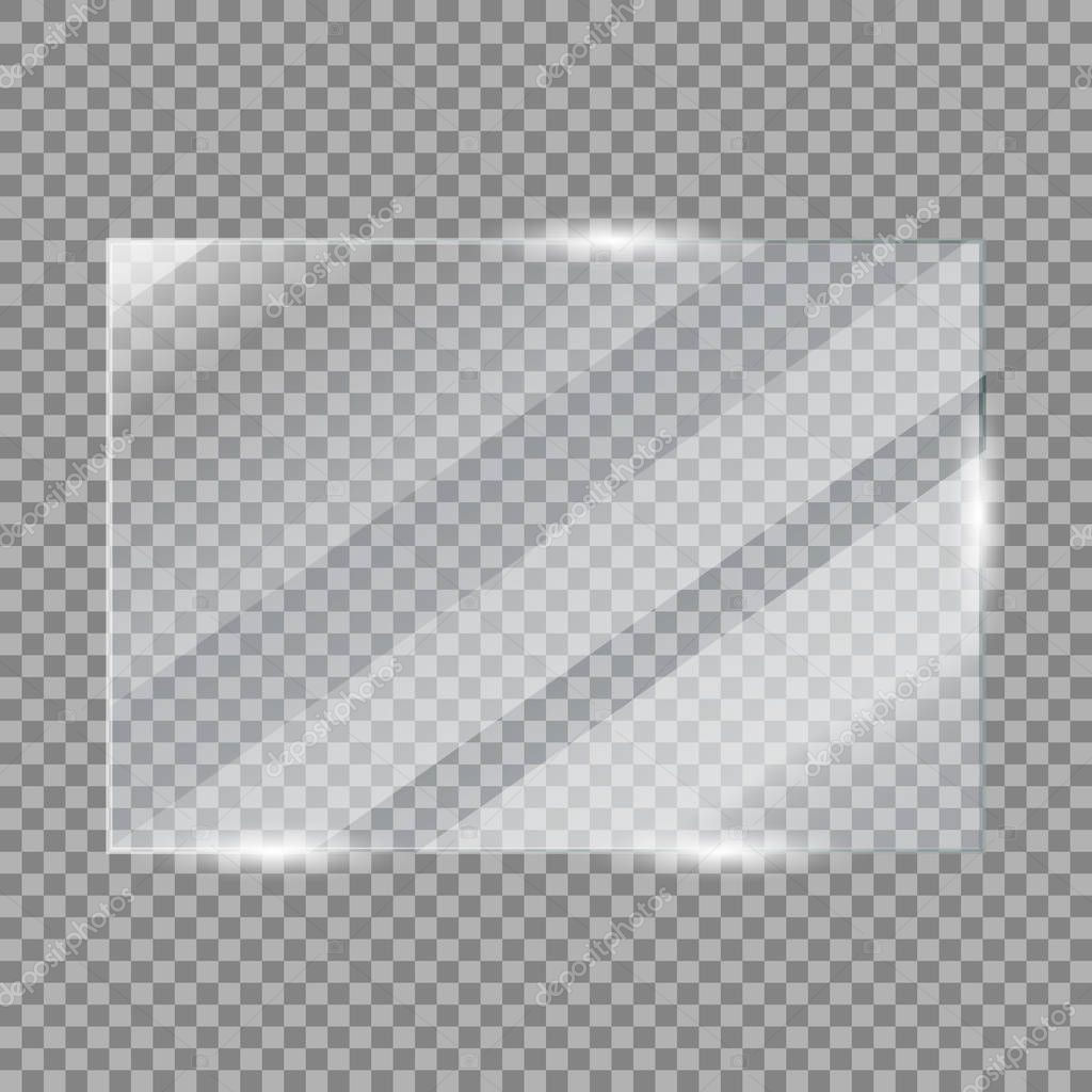 Download Glass Plate Frame Realistic Glossy Window Glass With Plexiglass Or Acrylic Light Reflections Isolated On Transparent Background Vector Illustration Mockup Premium Vector In Adobe Illustrator Ai Ai Format Encapsulated