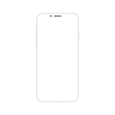 Yeni modern akıllı telefon modeli beyaza izole edildi. Cep telefonu şablonu. Vektör illüstrasyonu