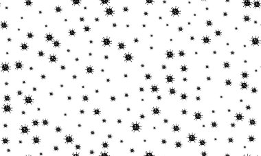 Kusursuz Corona virüslü arka plan COVID-19. Virüs enfeksiyonları salgını afişi beyaz arka planda izole edildi. Vektör sağlık Coronavirüs İllüstrasyonu