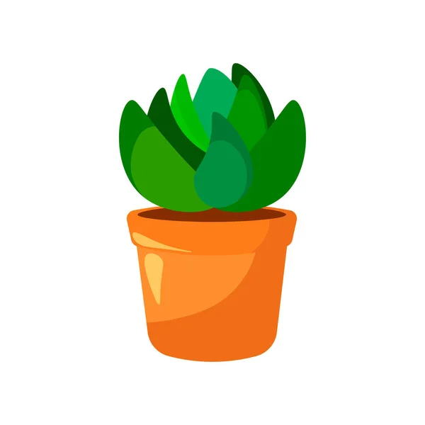 Kartun hijau rumah tanaman dalam pot ditetapkan. Ikon daun dan bunga. Flowerpot mengisolasi benda, koleksi pot bunga tanaman rumah. Ilustrasi vektor - Stok Vektor
