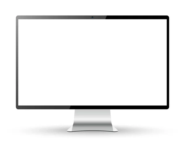 Computerdisplay isoliert auf weiß. Realistische Bildschirm-Monitor-Vektorillustration — Stockvektor