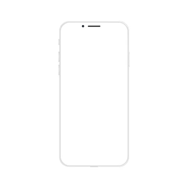 Neue moderne Smartphone-Attrappe isoliert auf weiß. Handy-Vorlage. Vektorillustration — Stockvektor