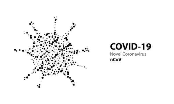 Wirus korony 3d wielokątny tekst COVID-19. Epidemia zakażeń wirusem na niebieskim tle. Wektorowa opieka zdrowotna koronawirus ilustracja — Wektor stockowy