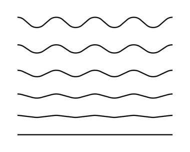 Zigzag seamless wave lines set. Wavy wiggly black horizontal line with edge. Frame underlines stroke. Vector illustration isolated on white