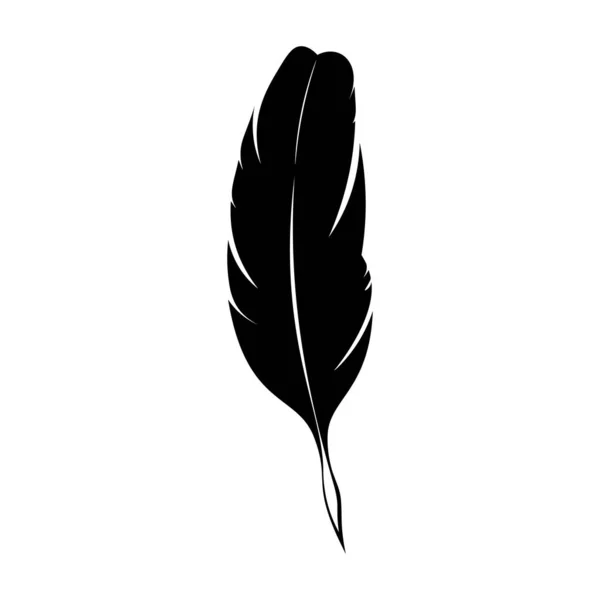 Plumes crayons icône noire silhouette. Logo oie légère plumes contour. Illustration vectorielle — Image vectorielle