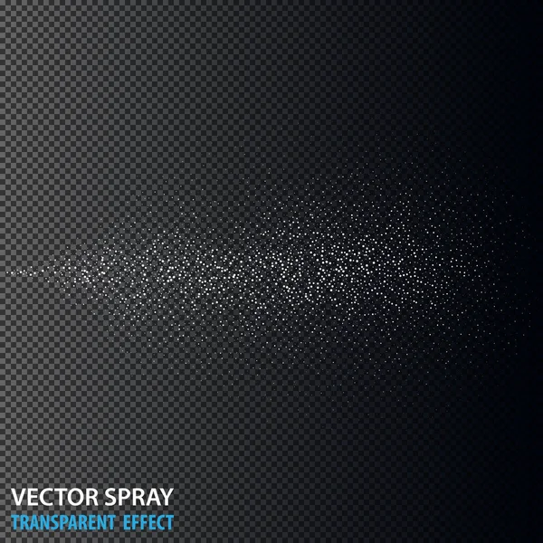 Spray de água transparente conjunto cosmético com poeira e pontos. Branco 3d nevoeiro spray efeito isolado no fundo. Efeito de fumaça de spray vetorial — Vetor de Stock