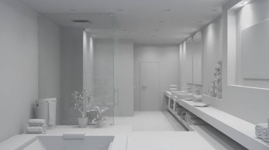 3D iç işleme modern bir banyo