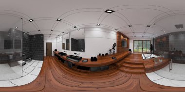 modern bir banyo 3D iç işleme için sanal gerçeklik