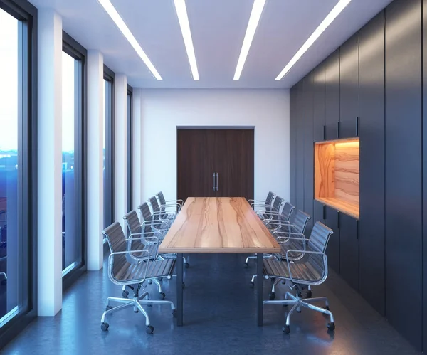 3D Interior rendering of a conference room Stock Image