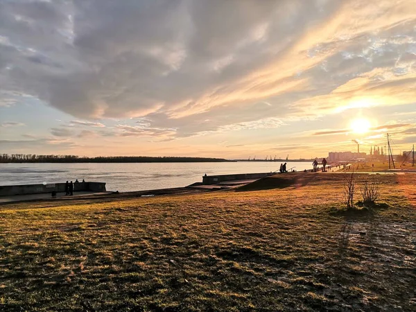 Coucher Soleil Doré Mai — Photo