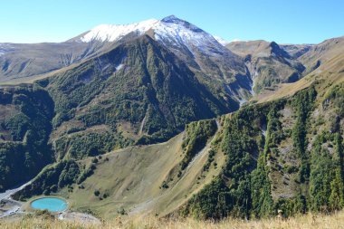 Beautiful mountain landscape on a Sunny day. the Caucasus mountain range. Georgian military road. Georgia