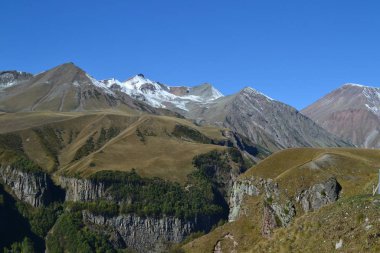 Beautiful mountain landscape on a Sunny day. the Caucasus mountain range. Georgian military road. Georgia