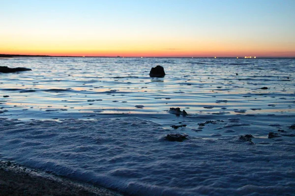 Jezioro Zachodzie Słońca Krajobraz — Zdjęcie stockowe
