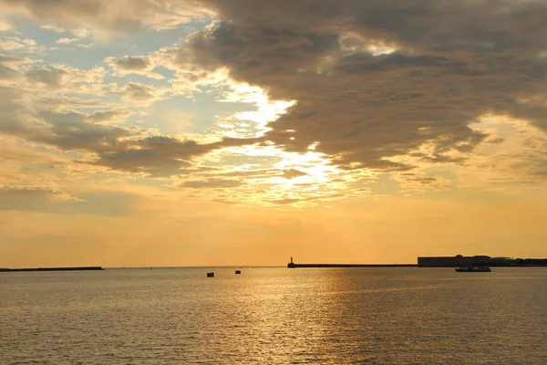 Abendlicher Sonnenuntergang Sommer Der Bucht — Stockfoto