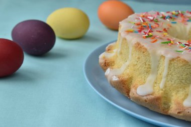 Paskalya, tatlı hamur işleri. Kapatın.